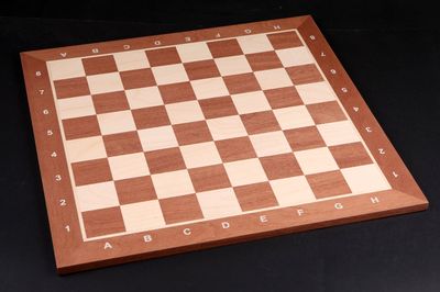 Houten Schaakbord No: 5, donker (velden 50 mm x 50 mm) met coordinaten |  Schaakboeken Verzendhuis De Beste Zet
