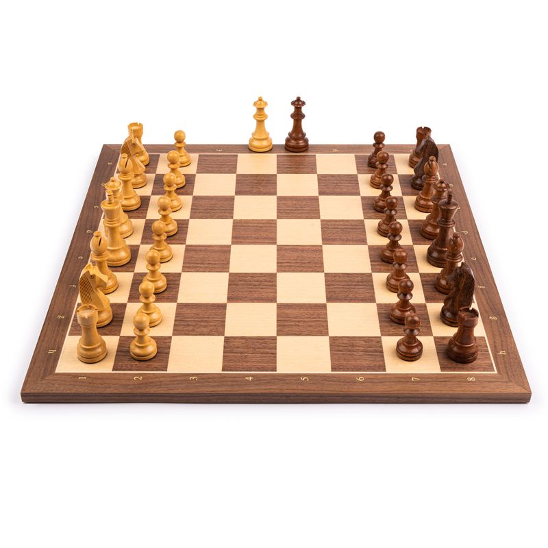 Wooden Chess Set No:4, Walnut standard with Coordinates + Acacia Pieces Wooden Chess Set No:4, Walnut standard with Coordinates + Acacia Pieces