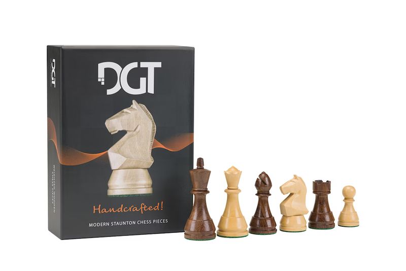 Wooden Chess Pieces No: 6, KH 97 mm, DGT Modern Staunton Design Wooden Chess Pieces No: 6, KH 97 mm, DGT Modern Staunton Design